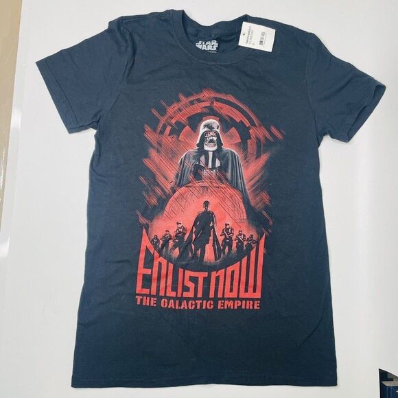 Darth Vader Glow In The Dark Star Wars T-Shirt Enlist Now The Galactic Empire SM - Picture 2 of 11